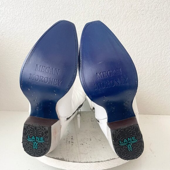 Lane MEGAN MORONEY Cowboy Boots Smokeshow Womens 10 White Western Cowgirl Tall - Picture 10 of 14